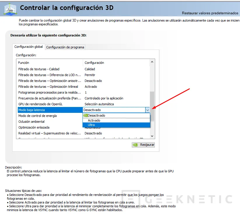 Configuracion 3d nvidia discount rendimiento