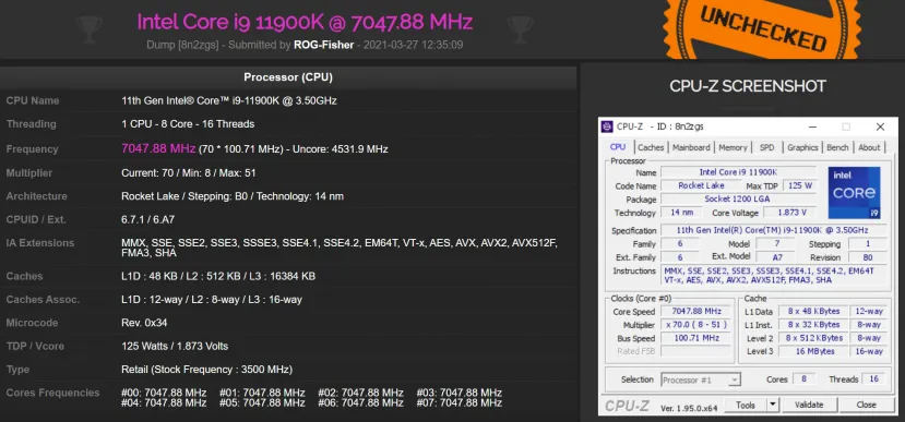 Geeknetic El Intel Core i9-11900K supera los 7 GHz a 1.873 voltios 1