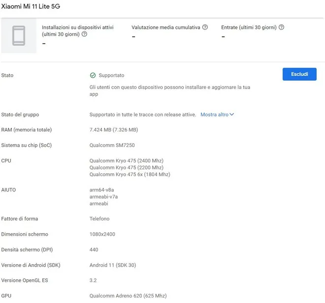 Geeknetic Google filtra por error las especificaciones del Xiaomi Mi 11 Lite 5G 1