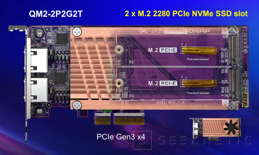 Geeknetic La QNAP QM2-2P2G2T es una tarjeta de expansión PCIe con dos M.2 NVMe y dos Ethernet a 2,5Gbps 1