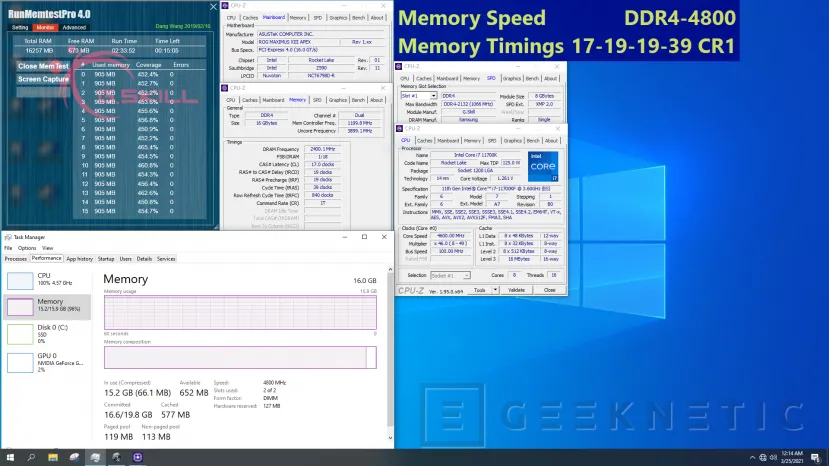 Geeknetic Nuevas memorias de G.Skill para Intel Z590 con velocidades de hasta 5333 y latencias CL17 2