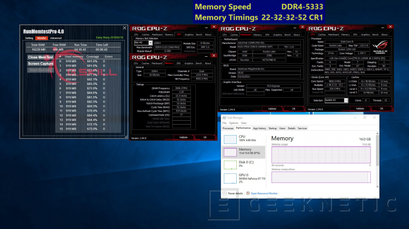 Geeknetic Nuevas memorias de G.Skill para Intel Z590 con velocidades de hasta 5333 y latencias CL17 1