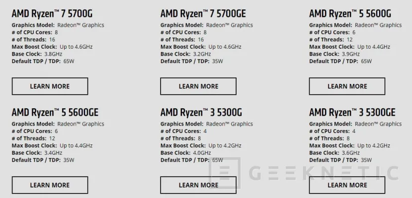 Geeknetic AMD lanza nuevas APU Ryzen 5000 Series con hasta 8 núcleos y 16 hilos 1