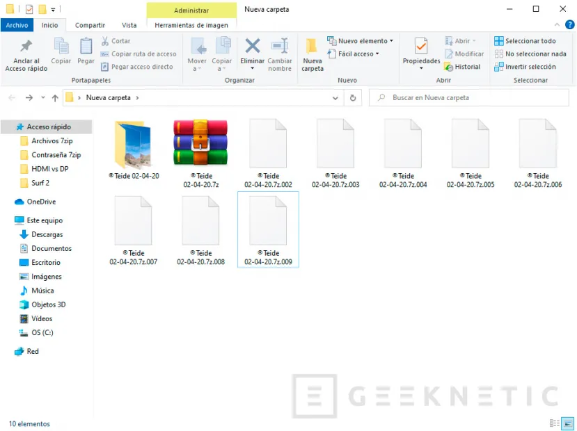 Geeknetic Cómo dividir un archivo grande en varias partes con 7-Zip 9