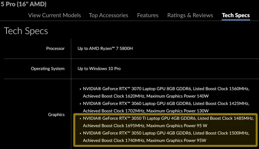 Geeknetic Lenovo desvela las especificaciones de las RTX 3050 y RTX 3050 Ti en su portátil Legion 5 Pro 2