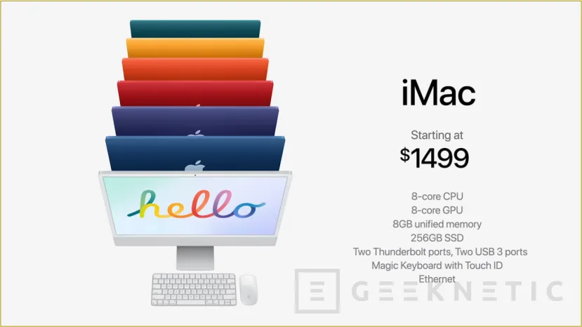 Geeknetic Apple lanza un nuevo iMac con procesador M1, nuevos colores y un nuevo diseño 4