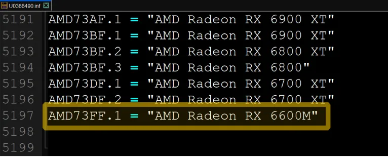Geeknetic Aparece la AMD Radeon RX 6600M en la versión 21.4.1 de los controladores Adrenalin 1