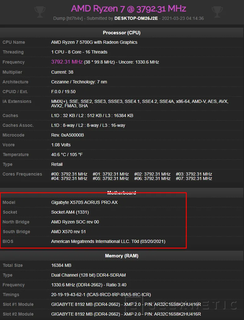 Geeknetic El chipset AMD X570S vuelve a aparecer en una placa de Gigabyte junto a un Ryzen 7 5700G 1