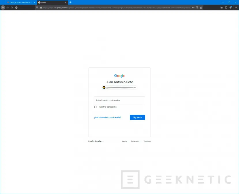 Geeknetic Cómo recuperar tu contraseña de Gmail 4