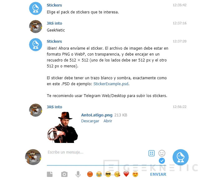 Geeknetic Telegram Web: Cómo crear tus propios Stickers 14