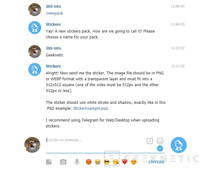 Geeknetic Telegram Web: Cómo crear tus propios Stickers 4
