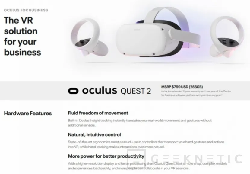 Geeknetic Las Oculus Quest 2 sin Facebook costarán 799 dólares y no estarán disponibles para usuarios individuales 1