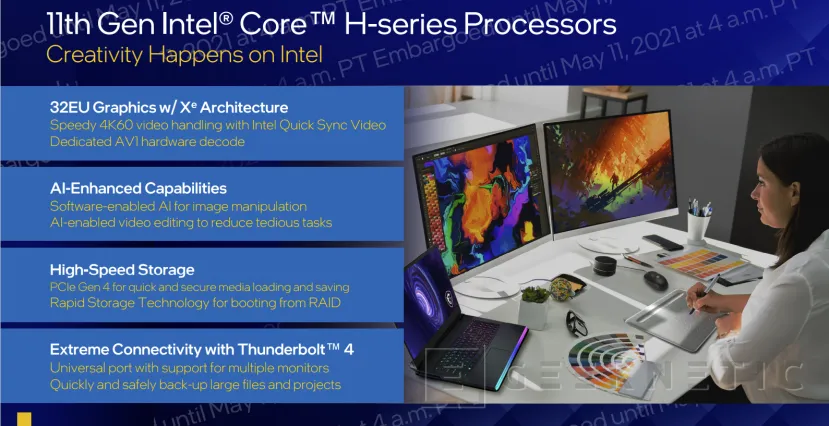 Geeknetic Intel Tiger Lake-H: La arquitectura Willow Cove a 10 nanómetros llega a los portátiles de alto rendimiento con PCIe 4.0, Thunderbolt 4 y WiFi 6E 12