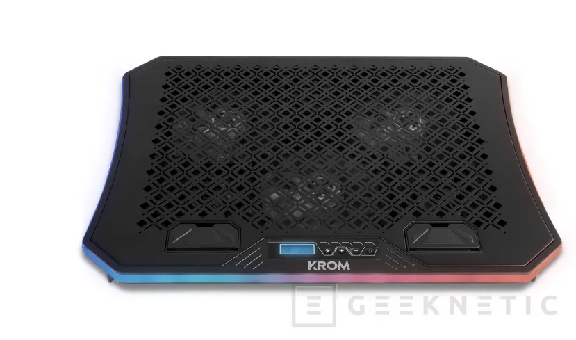 Geeknetic Krom añade iluminación RGB a su base refrigeradora de portátiles Kooler 2