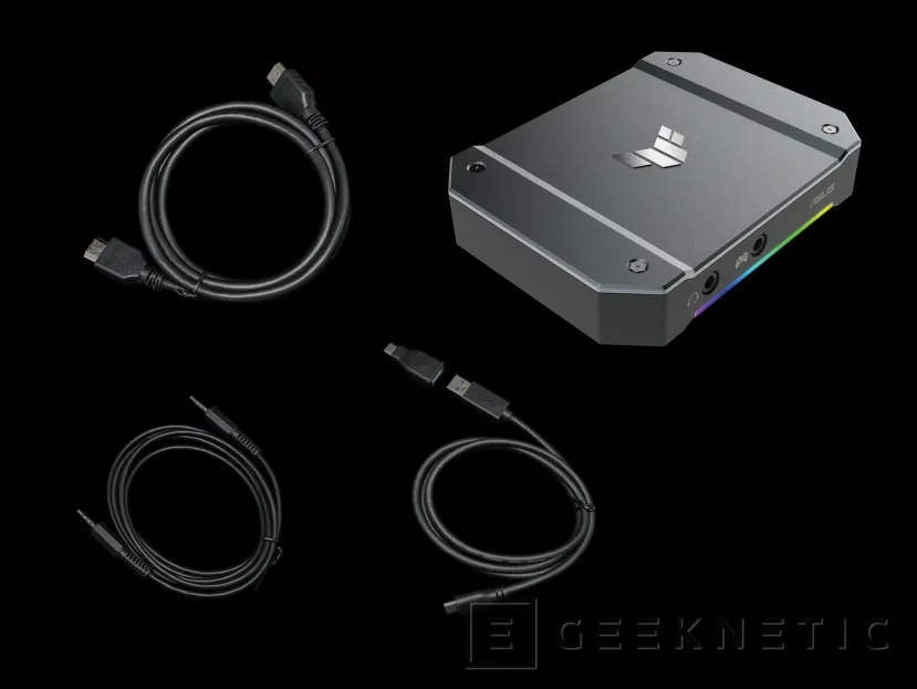 Geeknetic Nueva Asus TUF GAMING Capture Box CU4K30 con RGB indicador de estado y captura en 4K a 30 fps 3