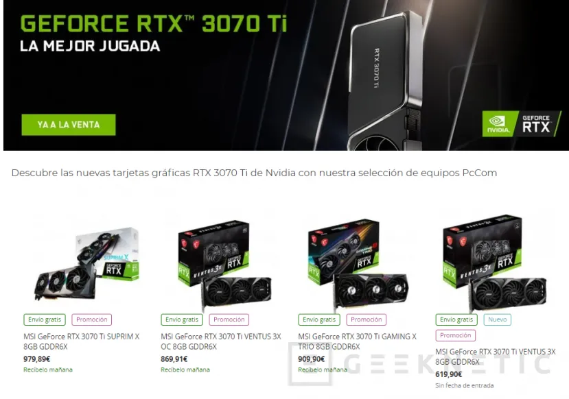 Geeknetic Las NVIDIA GeForce RTX 3070 Ti saldrán a la venta hoy a las 15:00 3