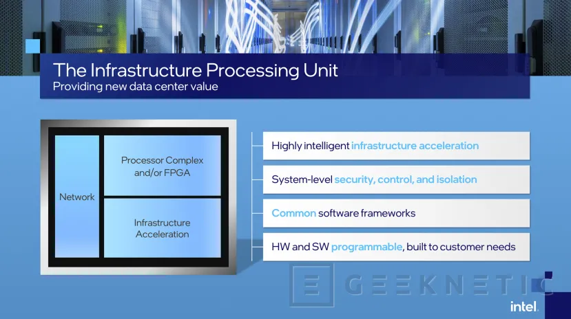Geeknetic Intel anuncia sus IPUs, chips que liberan a la CPU de la gestión de las infraestructuras de red y almacenamiento 1
