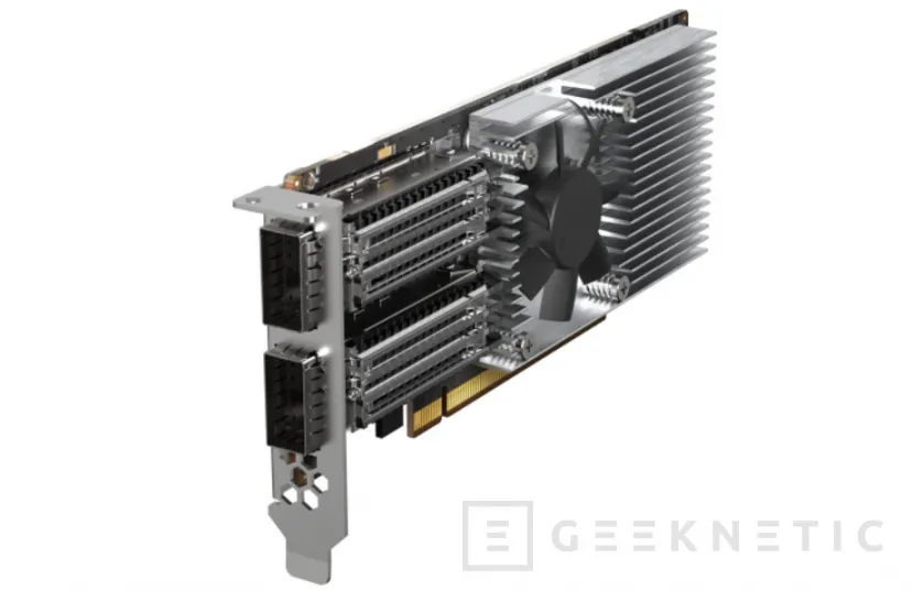 Geeknetic Dos puertos Ethernet de 100 Gbps en la tarjeta de red QNAP QXG-100G2SF-E810  con PCIe 4.0 2