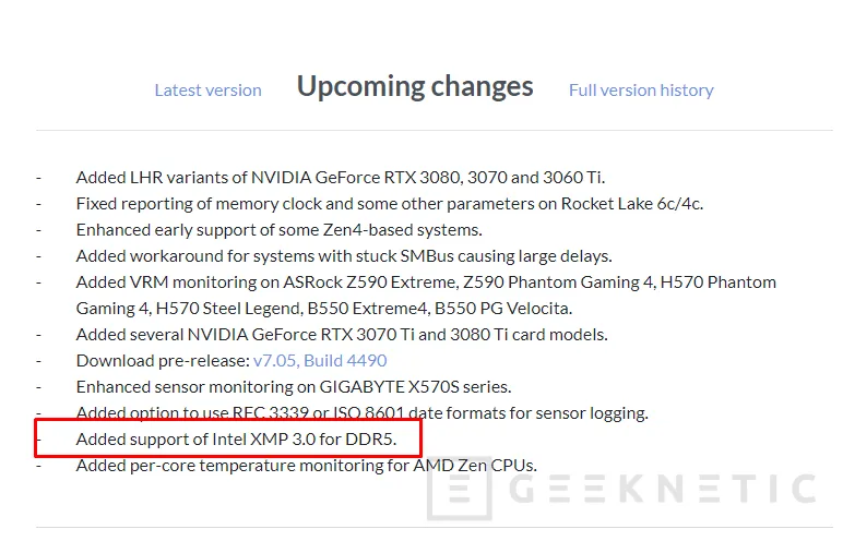 Geeknetic XMP 3.0 llegará con las memorias DDR5 1