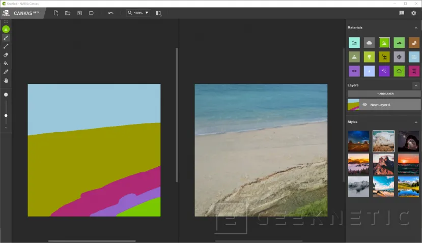Geeknetic Ya está disponible la beta de NVIDIA Canvas para crear paisajes muy fácilmente gracias a la IA 1