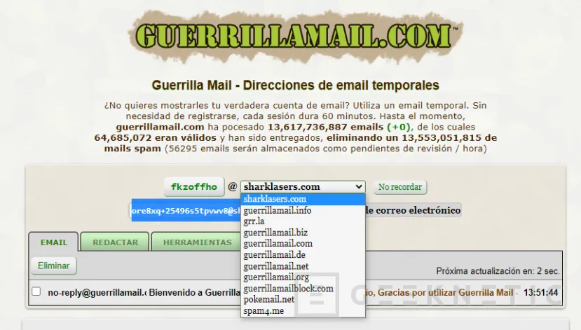 Geeknetic Correo temporal: Los 10 mejores servicios gratis de e-mail desechable 7