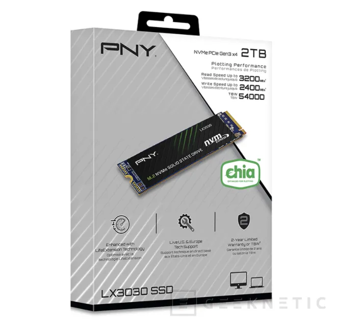 Geeknetic Los SSD PNY LX2030 y LX 3030 están orientados específicamente al minado de Chia 3