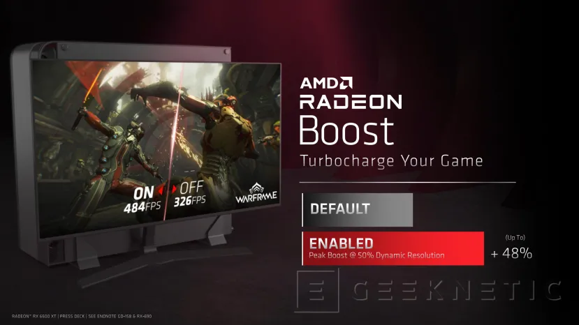 Geeknetic AMD anuncia la Radeon 6600 XT, con 8GB de Memoria y 2,3GHz en GPU 7