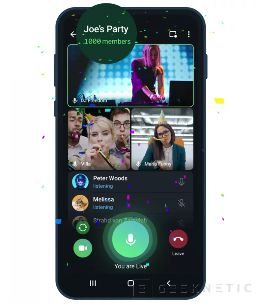 Geeknetic Telegram se actualiza con soporte para videollamadas de 1000 usuarios y control de velocidad y reproducción en videomensajes 1