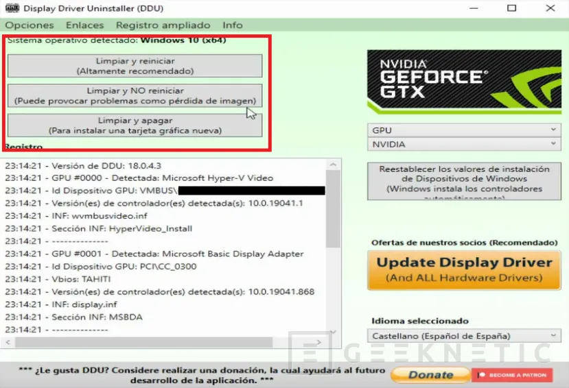 Geeknetic Cómo Desinstalar los Drivers de NVIDIA Sin Dejar Rastros con DDU  6