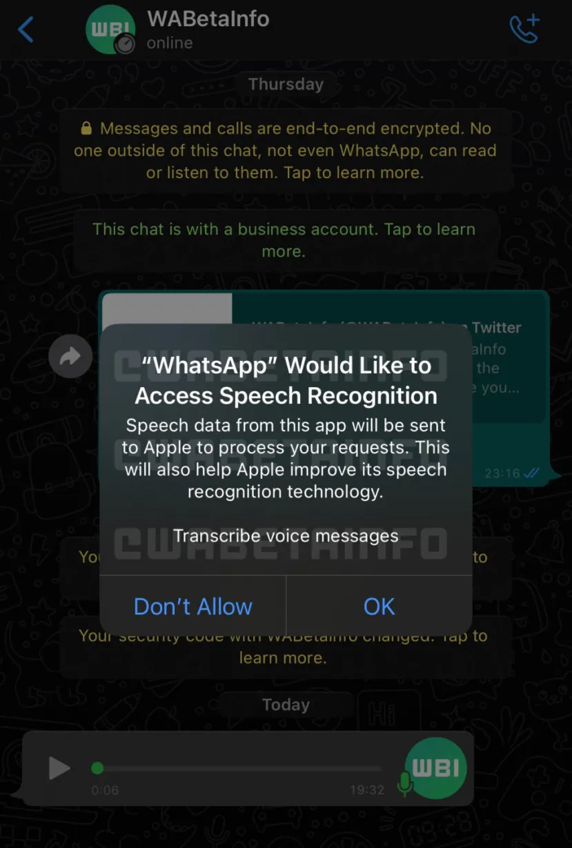Geeknetic WhatsApp para iOS podrá transcribir las notas de voz gracias a los servicios de Apple 2