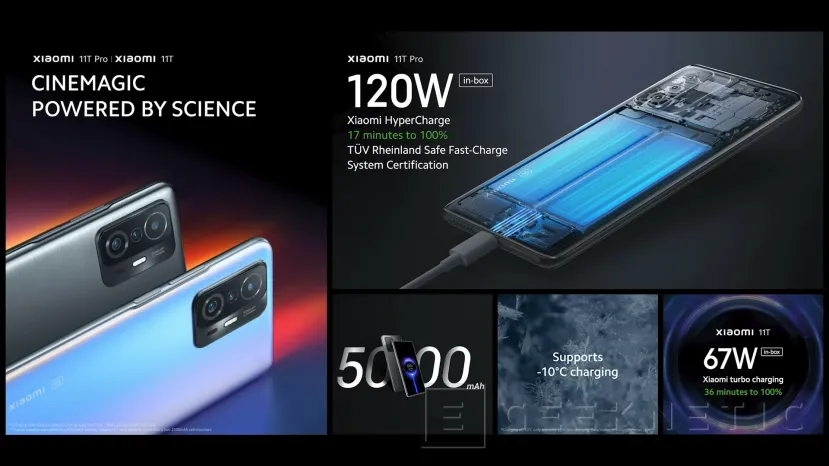 Geeknetic Xiaomi lanza los 11T y 11T Pro con cámara de 108 MP y carga rápida de 120 W en la versión Pro 6