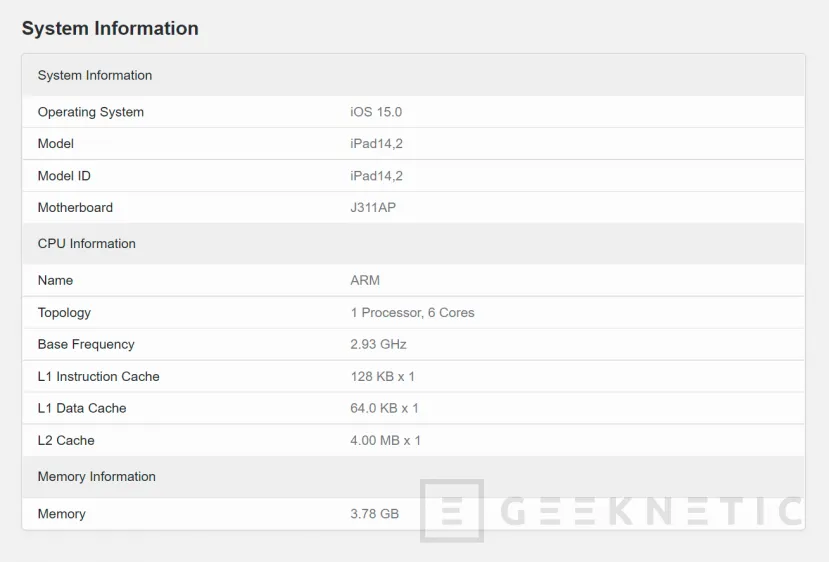 Geeknetic El procesador Apple A15 del iPad mini funciona a 300 MHz menos que el del iPhone 13 1