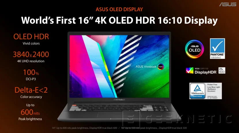 Geeknetic Los nuevos ASUS VivoBook Pro cuentan con las primeras pantallas 4K OLED HDR de 16 pulgadas del mundo 5