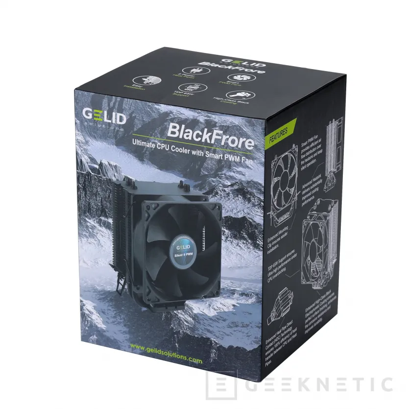 Geeknetic GELID ha presentado el nuevo disipador compacto BlackFrore con ventilador de 92 mm y capaz de disipar hasta 65 W 4