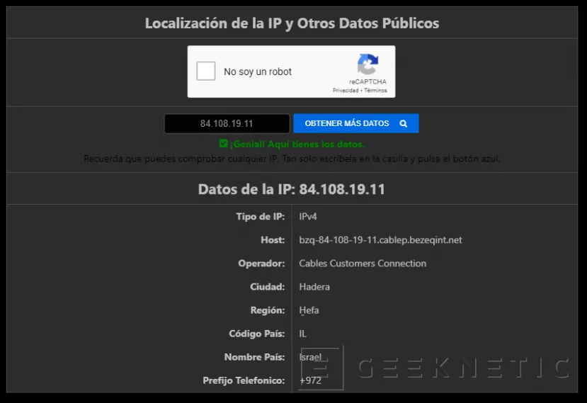 Geeknetic Inauguramos nueva herramienta para obtener información sobre una IP 1