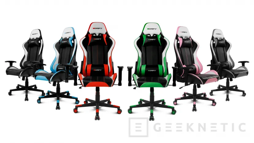 Geeknetic Drift lanza dos nuevas sillas, la DR175 con 6 colores diferentes y la DR275 recubierta de tela suave y transpirable 1