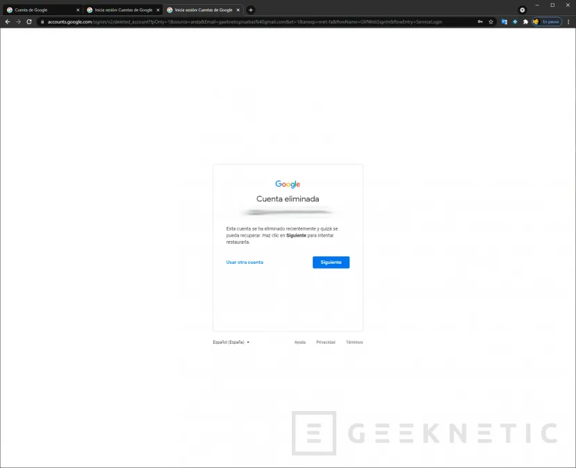 Geeknetic Cómo eliminar tu cuenta de Google 12