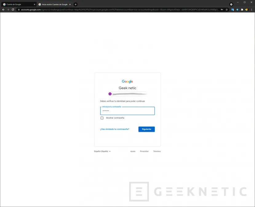 Geeknetic Cómo eliminar tu cuenta de Google 13