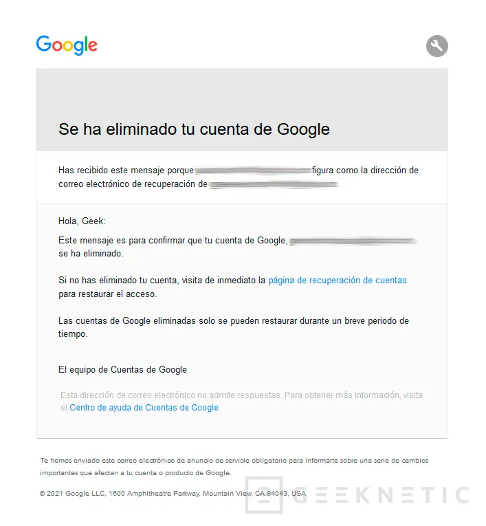 Geeknetic Cómo eliminar tu cuenta de Google 9