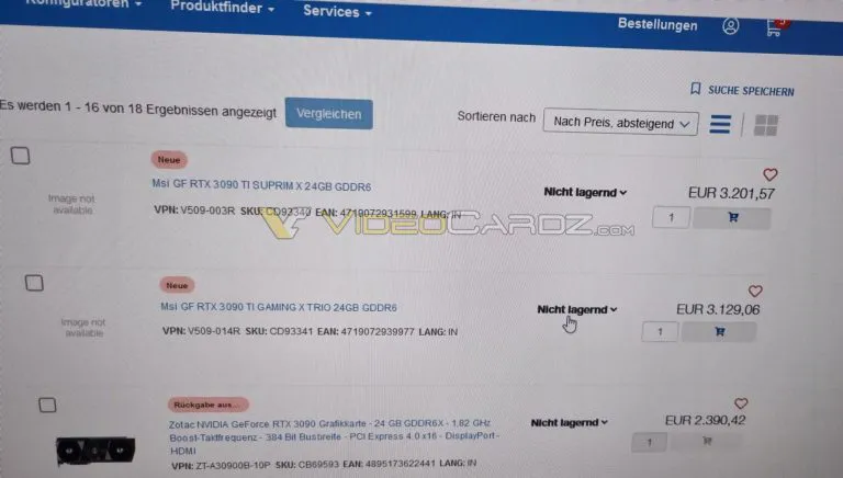 Geeknetic La nueva NVIDIA RTX 3090 Ti alcanza los 3.600 euros de precio de venta en varias tiendas europeas 1