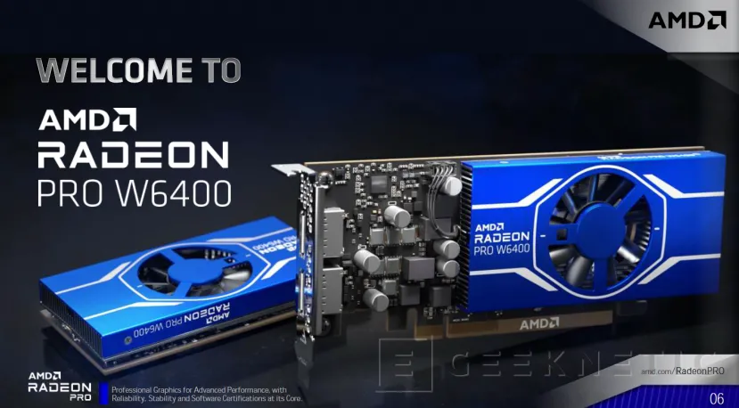 Geeknetic La AMD Radeon PRO W6400 con GPU Navi 24 ofrece más de 3,5 TFLOPS en FP32 con un TDP de 50W 1