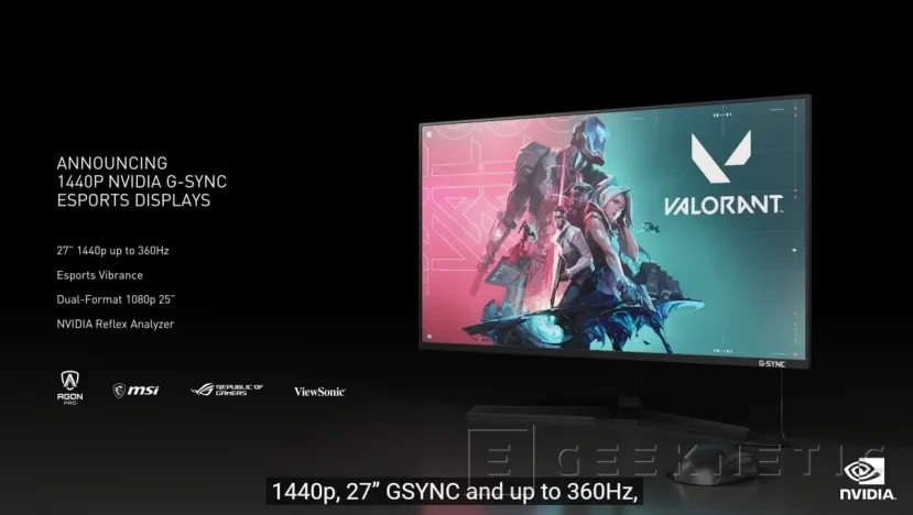 Geeknetic Los 360 Hz llegan a las pantallas 1440p de la mano de la certificación NVIDIA G-SYNC Esports 1