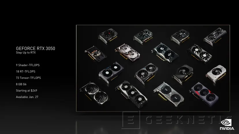 Geeknetic NVIDIA presenta la GeForce RTX 3050 que ofrece más de 60 FPS en juegos con RTX y DLSS 2