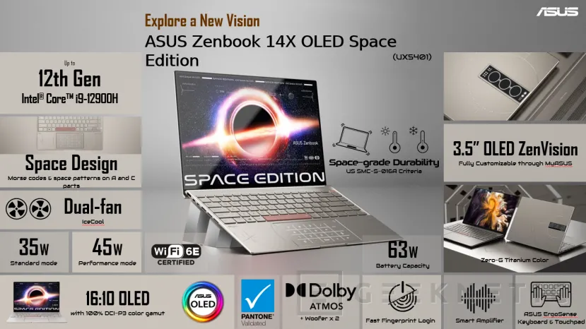 Geeknetic El Zenbook 14X OLED Space Edition es una versión de alta resistencia del ultraportátil de ASUS 5