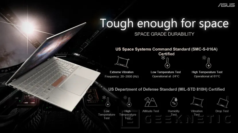 Geeknetic El Zenbook 14X OLED Space Edition es una versión de alta resistencia del ultraportátil de ASUS 1