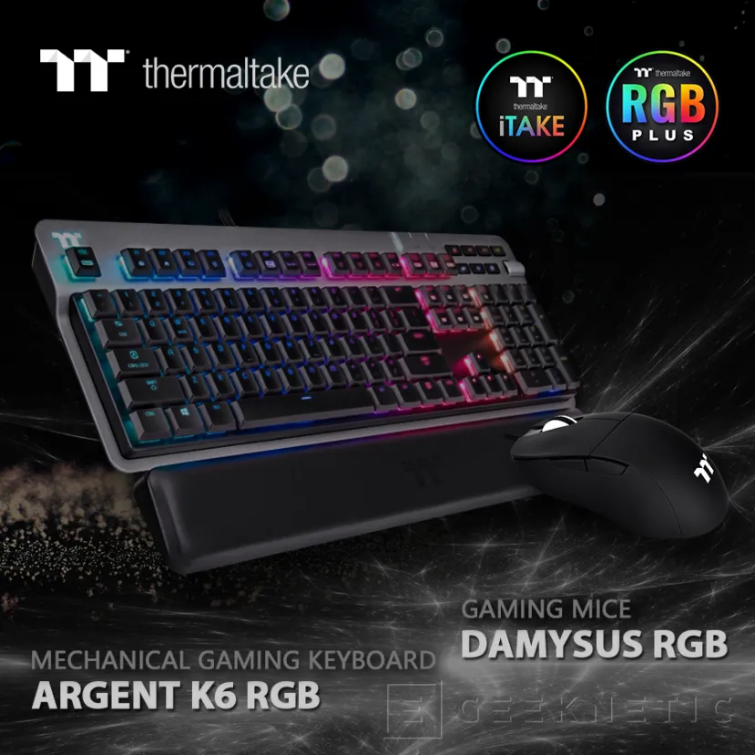 Geeknetic Thermaltake anuncia su teclado mecánico de perfil bajo ARGENT K6 y el ratón inalámbrico DAMYSUS con RGB 1