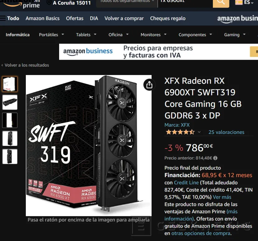 Geeknetic Las AMD Radeon RX 6900 XT ya bajan de 790 euros en España 1