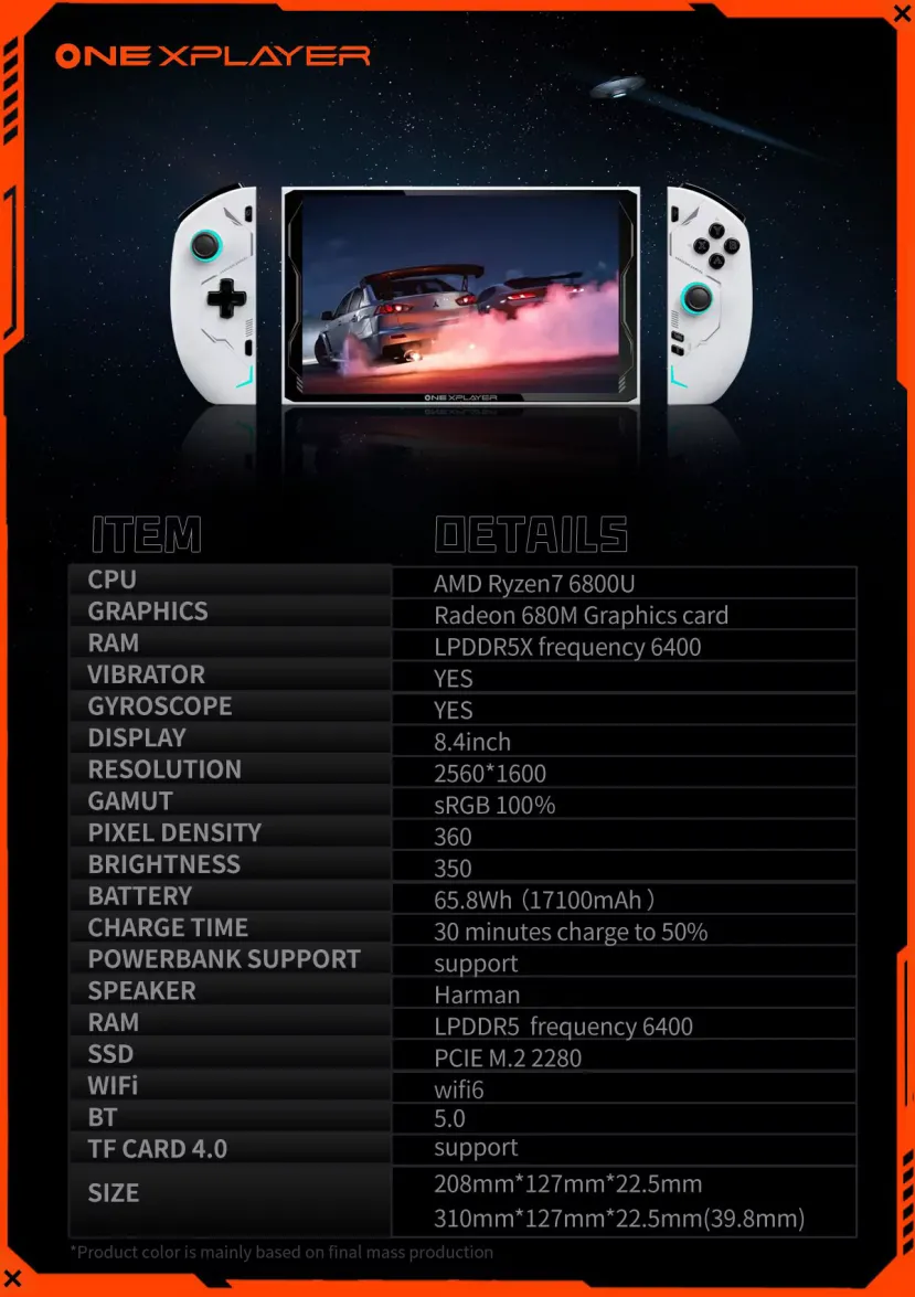 Geeknetic La OneXPlayer 2 contará con CPU AMD o Intel de última generación, pantalla de 8,4 pulgadas y memoria LPDDR5x a 6.400 MHz 1