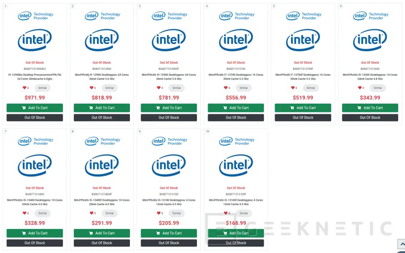 Geeknetic Listado el precio del Intel Core i9-13900KS un 22% superior al Intel Core i9-13900K 1