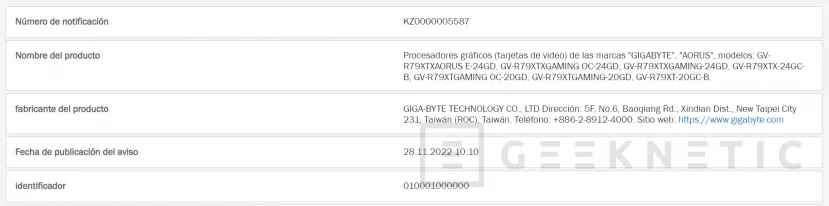 Geeknetic GIGABYTE registra 8 modelos da NVIDIA RTX 4070 Ti e 7 da AMD Radeon RX 7900 XTX e XT 2